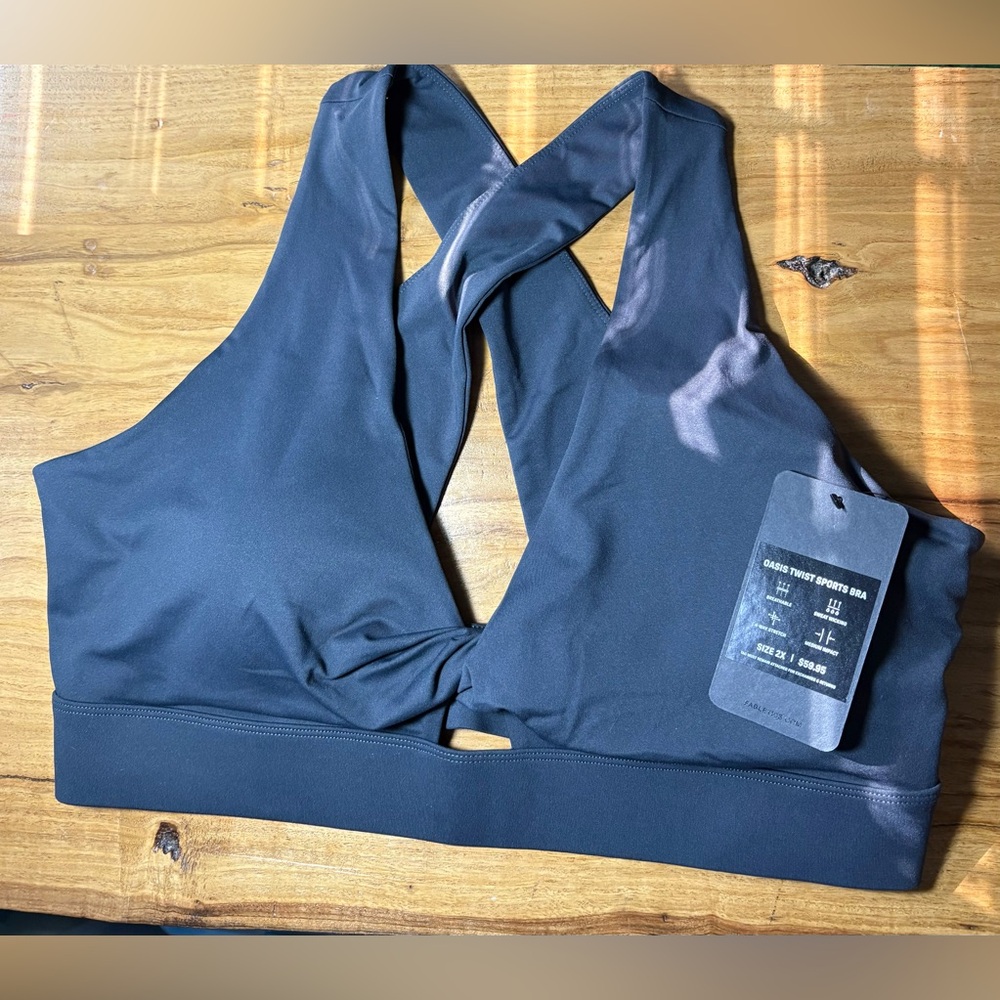 Fabletics Oasis Twist Sports Bra 2X Graphite Gray